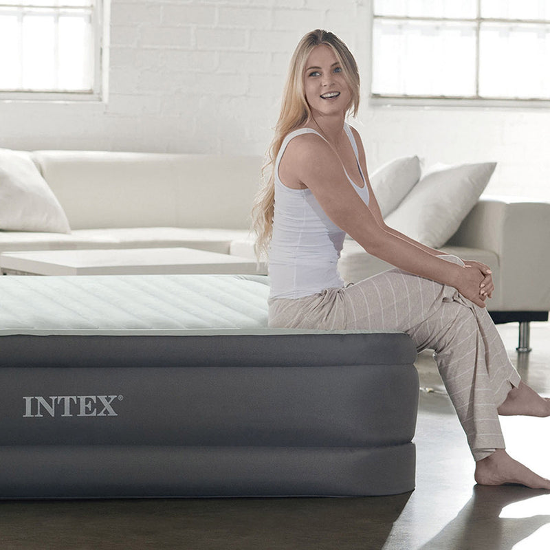Intex Materasso Dura-Beam Elevated PremAire Piazza e Mezza Autogonfiante, 137x191x46 cm