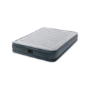 Intex Materasso Gonfiabile Dura-Beam Comfort Plush Matrimoniale, con Pompa Elettrica Incorporata, PVC, Grigio, 152x203x33 cm