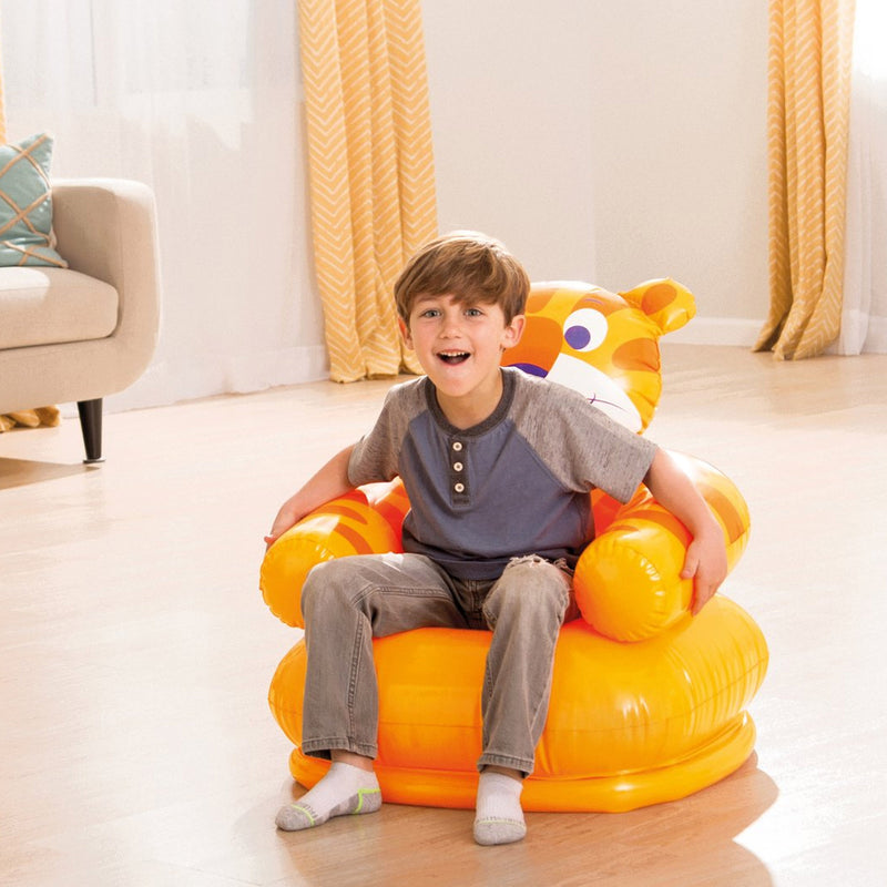 Intex Poltroncina Gonfiabile Animali Felici Assortiti, Vinile, Multicolore, 65x64x74 cm