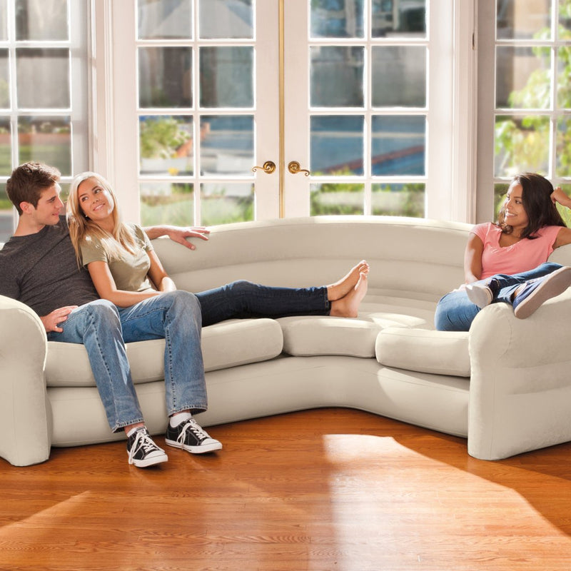 Intex Sofà Angolare Beige, 257x203x76 cm
