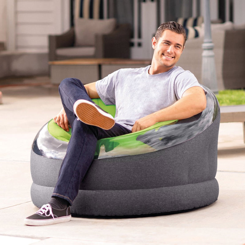 Intex Poltrona Gonfiabile Empire, Verde, 112x109x69 cm