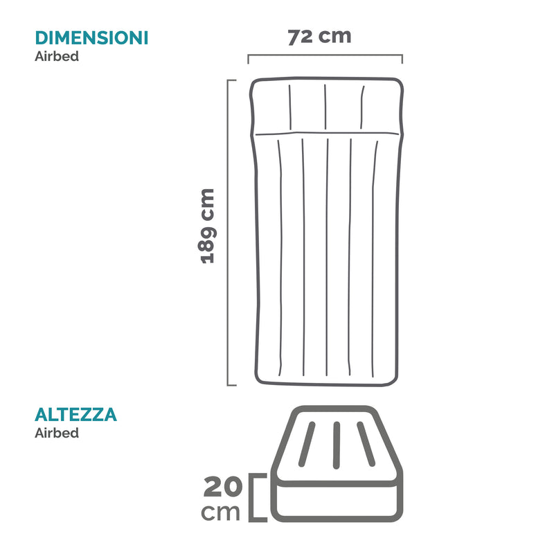 Intex Materasso Camping Laminato 72x189x20 cm