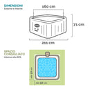 Corsica Pro - Intex PureSpa Vasca Idromassaggio Calacatta Quadrata, 4 posti, 140 Getti e 4 Jet, Riscaldatore, PVC, Multicolore, 175x175x71 cm