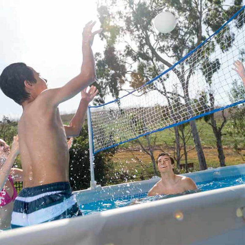 Intex Piscina Ultra XTR Frame rettangolare, Kit Deluxe e Set Volley, 975x488x132 cm